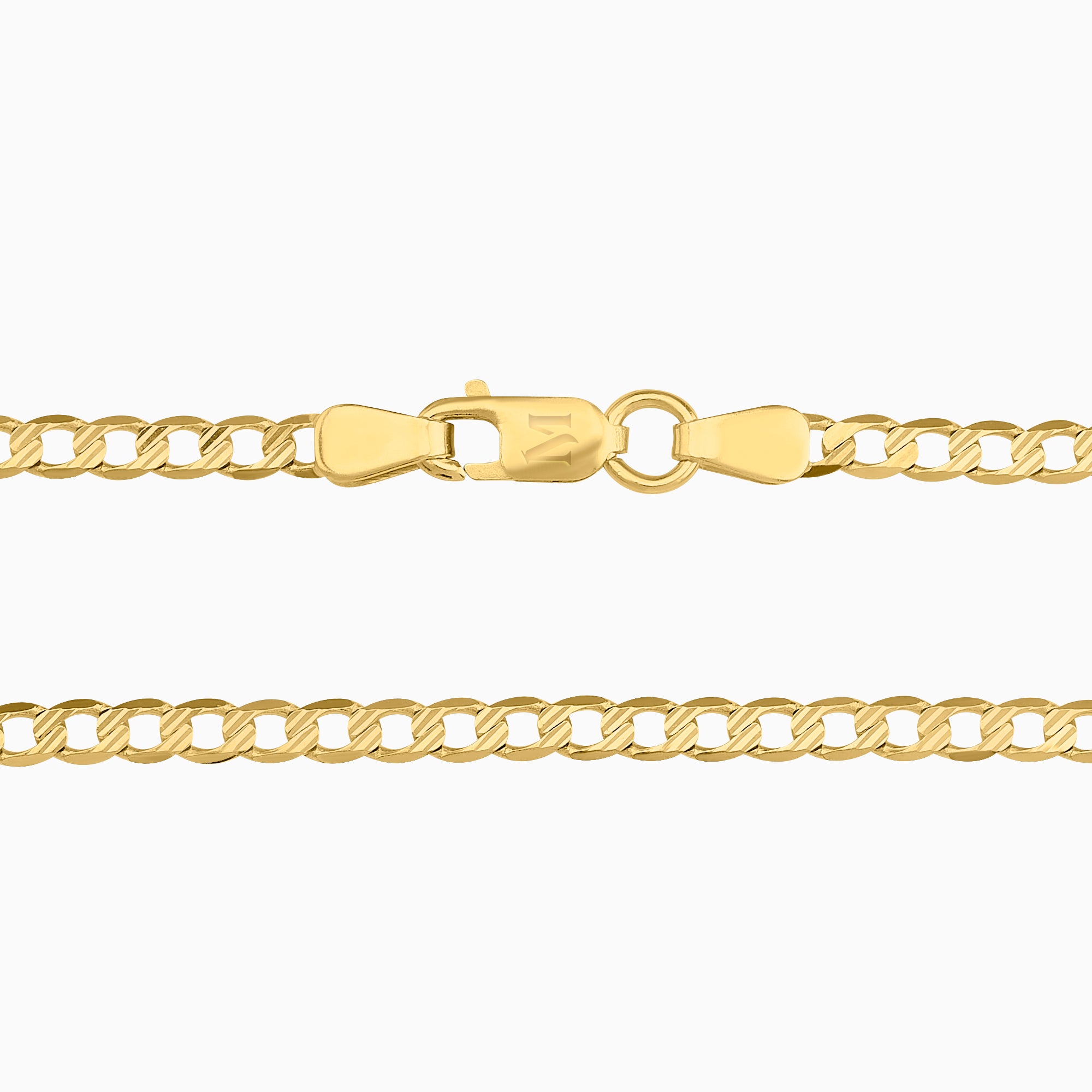 Cadena Tejido Barbado Diamantado 14k Oro Amarillo + Estuche | cadena de oro | Maestros Joyeros