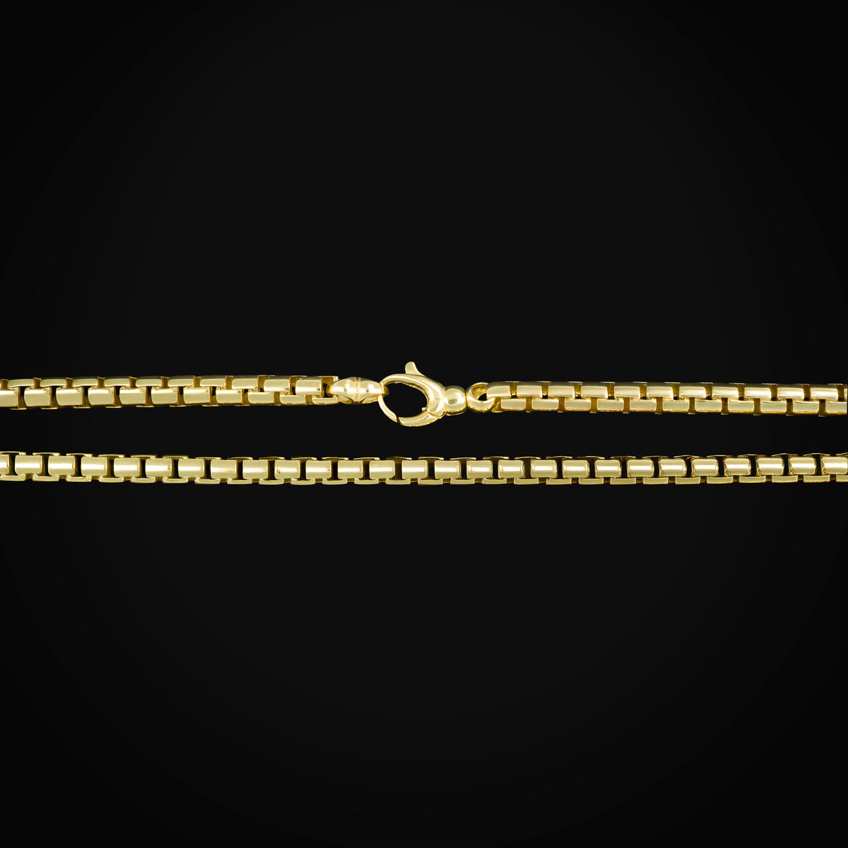 Cadena Caja Cuadrada Oro Amarillo 14K + Estuche