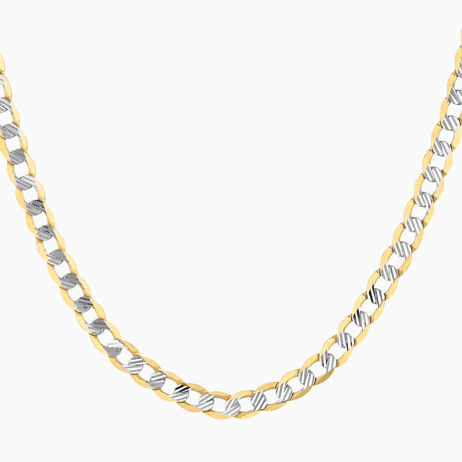 Cadena 3X1 Tejido Fígaro Diamantada 14K Oro Amarillo + Estuche