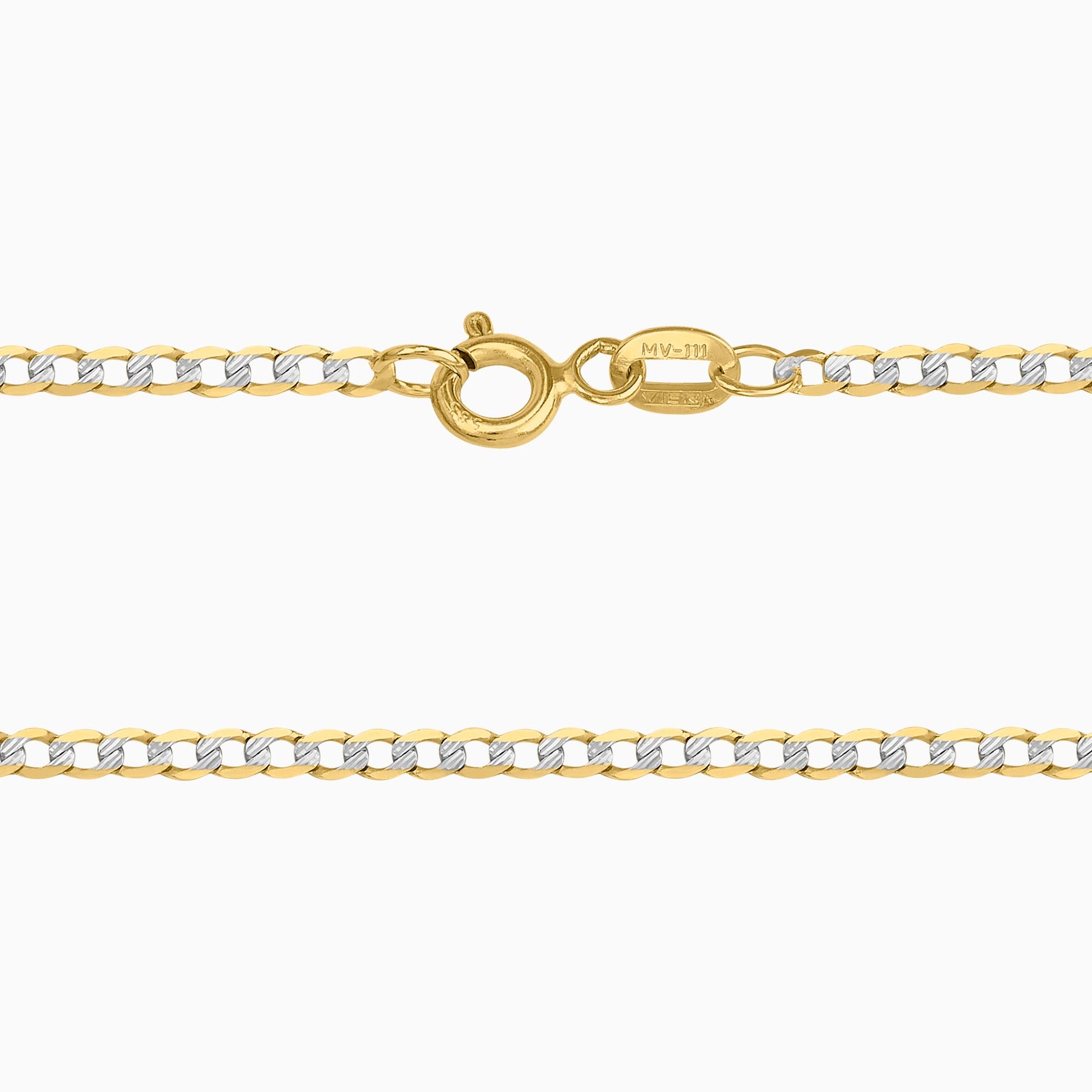 Cadena Barbada Diamantada 14K + Estuche | cadena de oro | Maestros Joyeros
