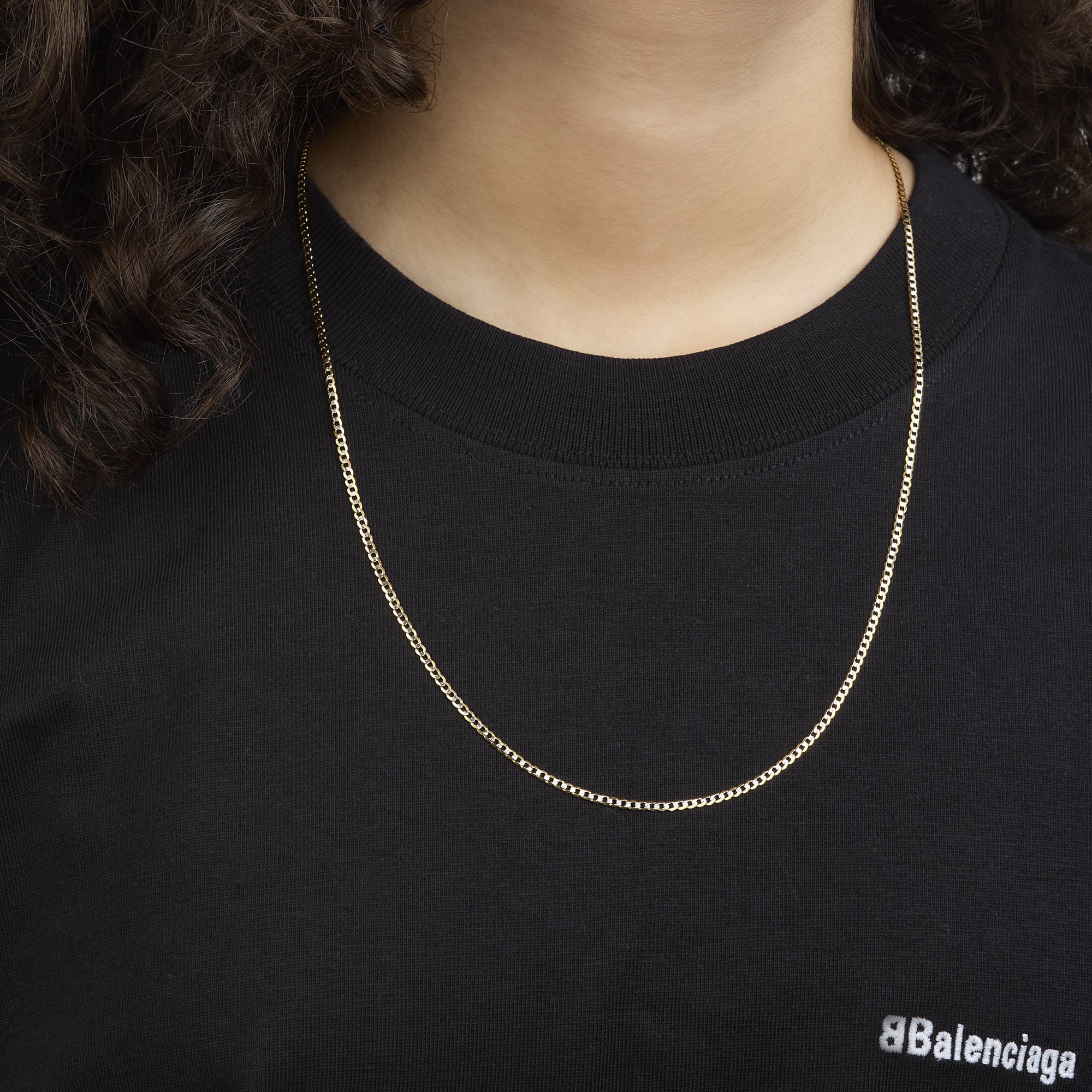 Cadena Barbada Diamantada 14K + Estuche | cadena de oro | Maestros Joyeros