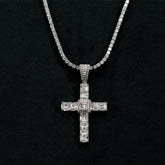 Dije Cruz Full Ice 14k Oro Blanco con Diamantes (No incluye cadena)