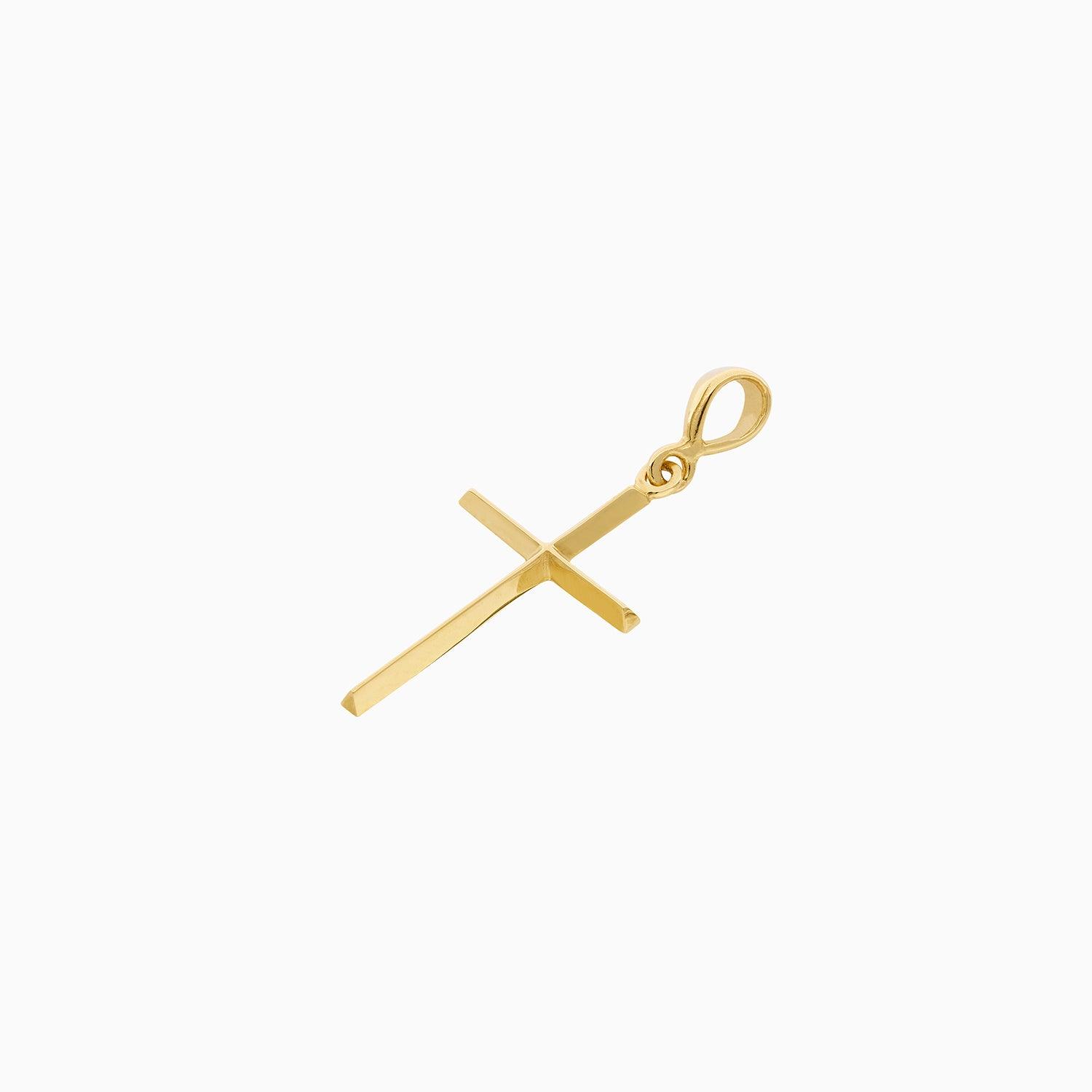 Dije Mini Cruz Ultraligera Oro 14k + Estuche | cruz de oro | Maestros Joyeros