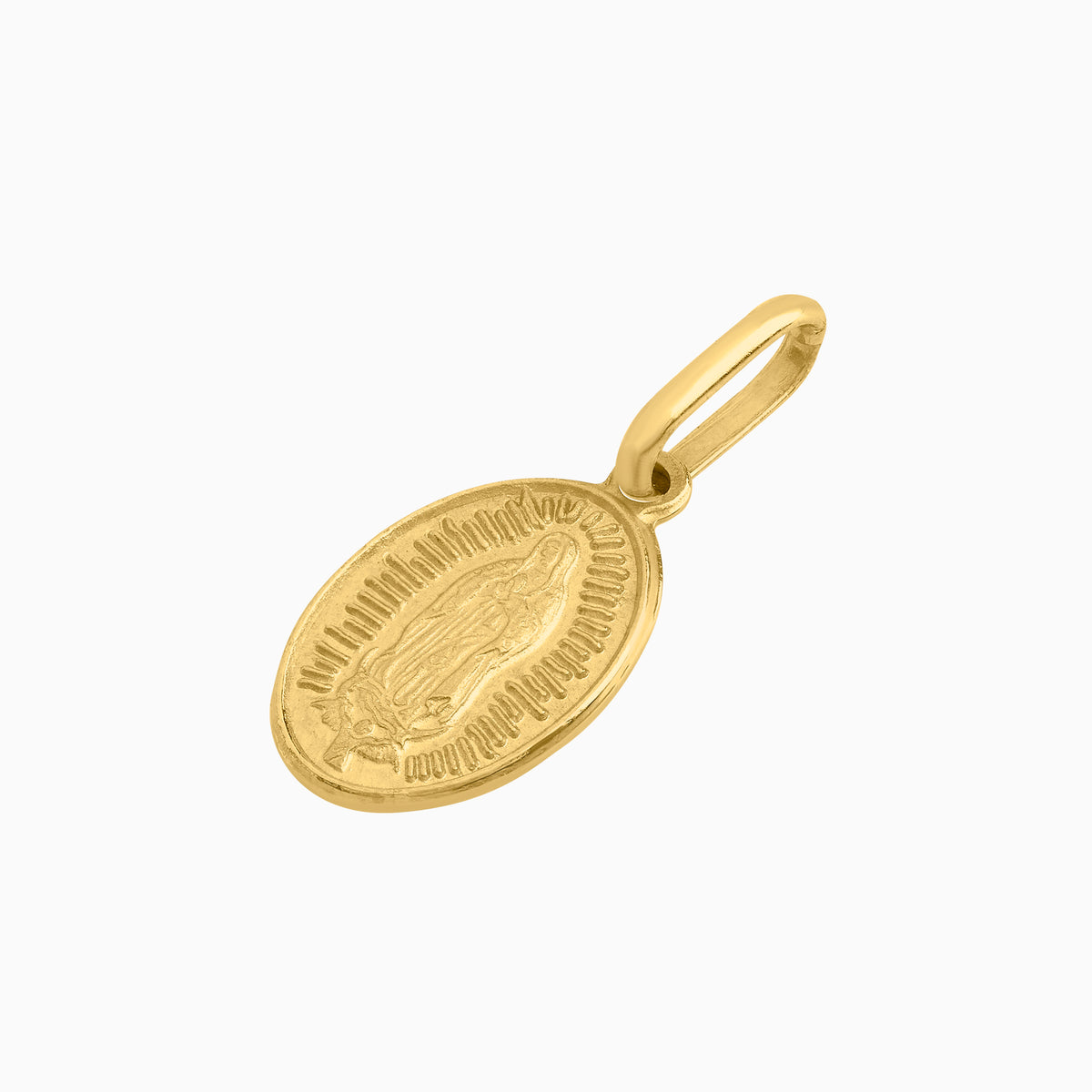 Dije Opaco Ovalado Virgen Oro 14k