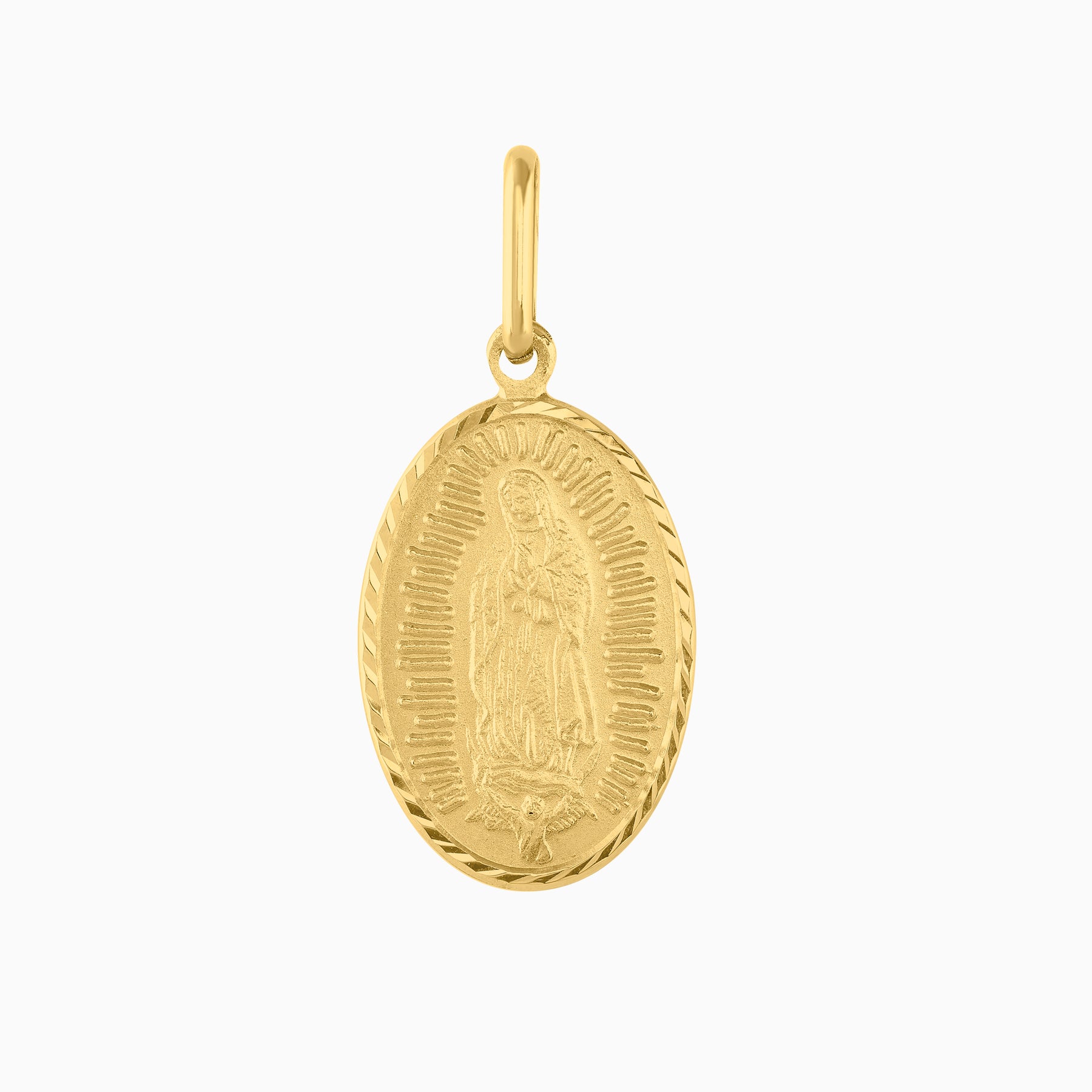 Dije Medalla Virgen de Guadalupe Oro Amarillo 14k  + Estuche