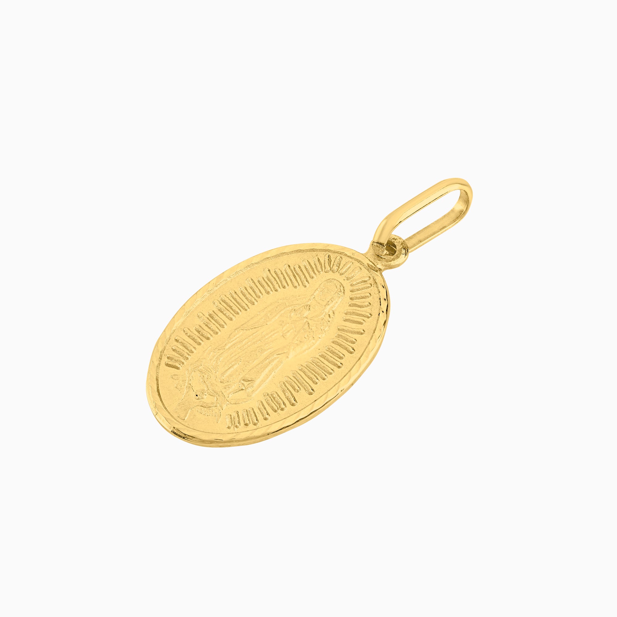 Dije Medalla Virgen de Guadalupe Oro Amarillo 14k  + Estuche