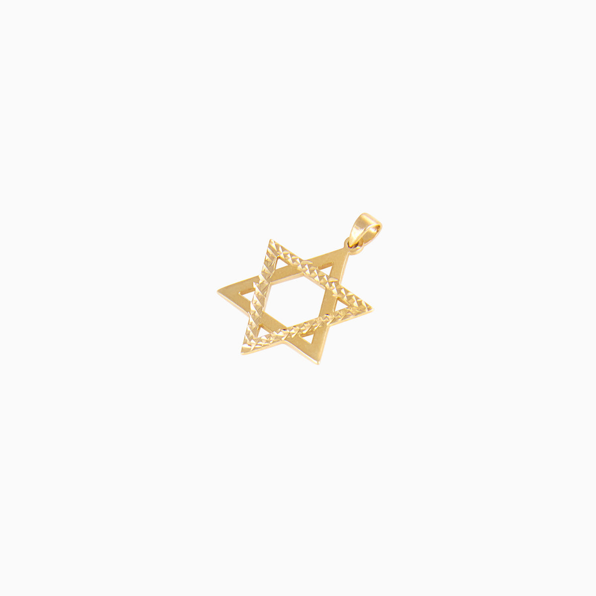 Dije Estrella de David Mitad Lisa Mitad Diamantada Oro Amarillo 14k