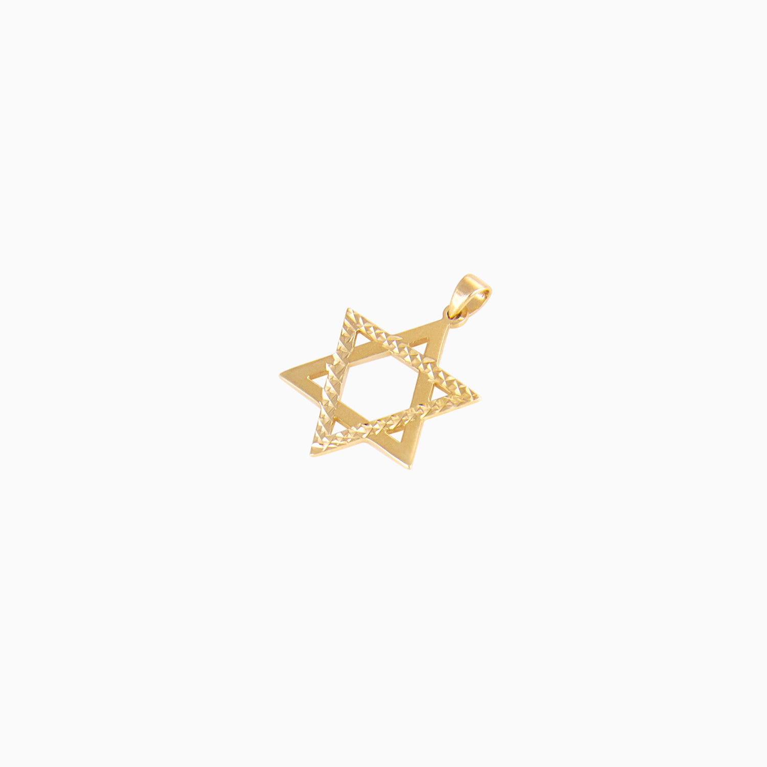 Dije Estrella de David Mitad Lisa Mitad Diamantada Oro Amarillo 14k