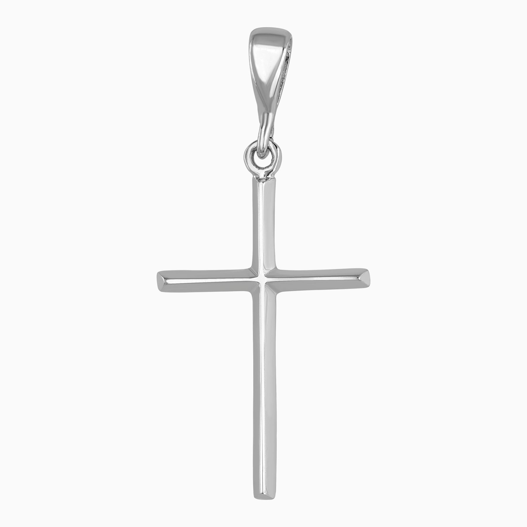Dije Cruz Ultra Light Oro Blanco 14k + Estuche | cruz de oro | Maestros Joyeros