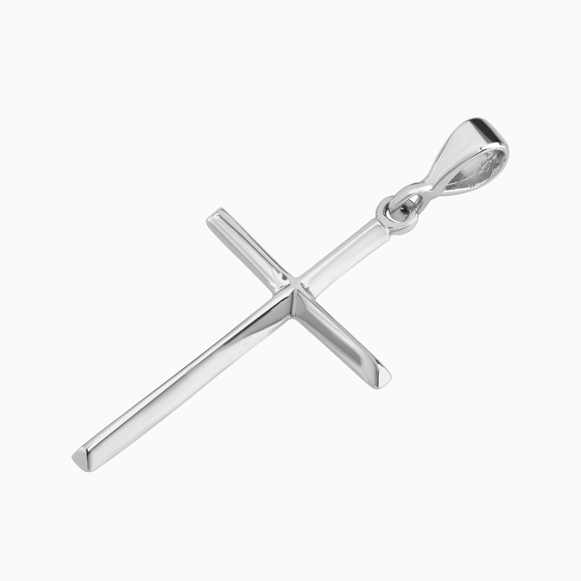 Dije Cruz Ultra Light Oro Blanco 14k + Estuche | cruz de oro | Maestros Joyeros