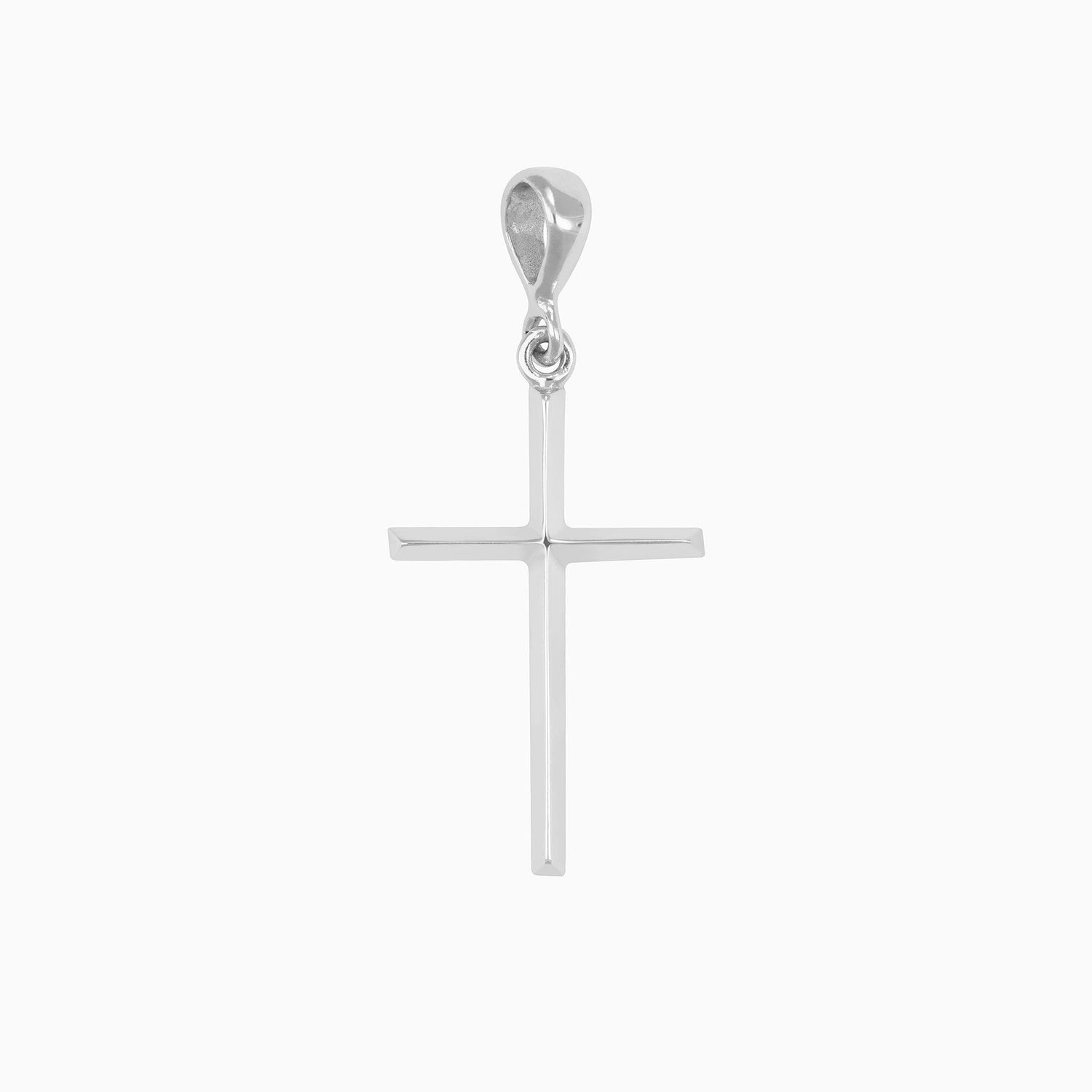 Dije Cruz Ultra Light Oro Blanco 14k