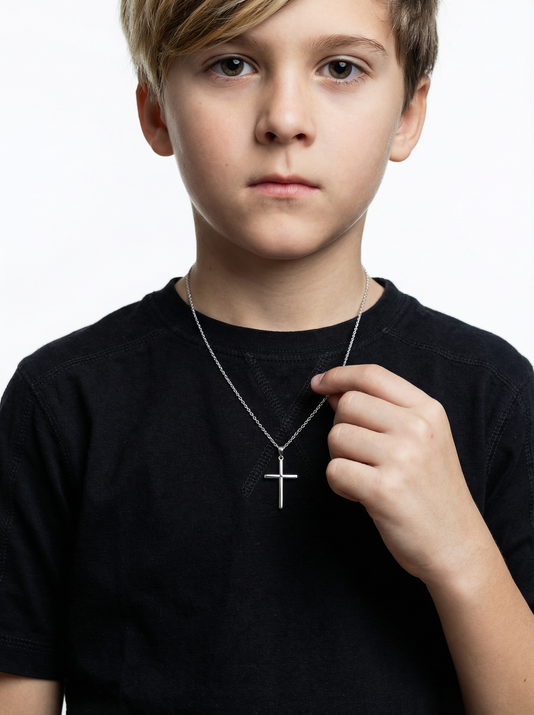 Dije Cruz Ultra Light Oro Blanco 14k + Estuche | cruz de oro | Maestros Joyeros