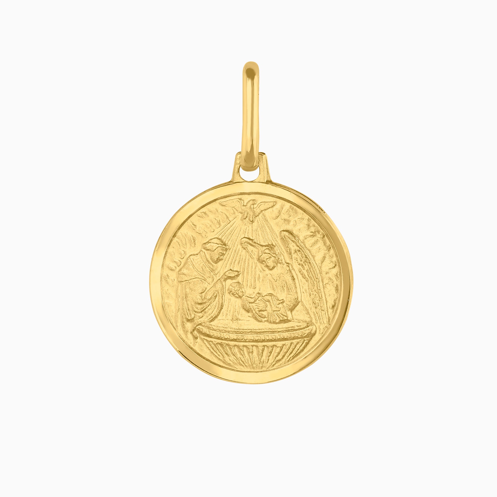 Dije Bautismo Oro Amarillo 14k + Estuche