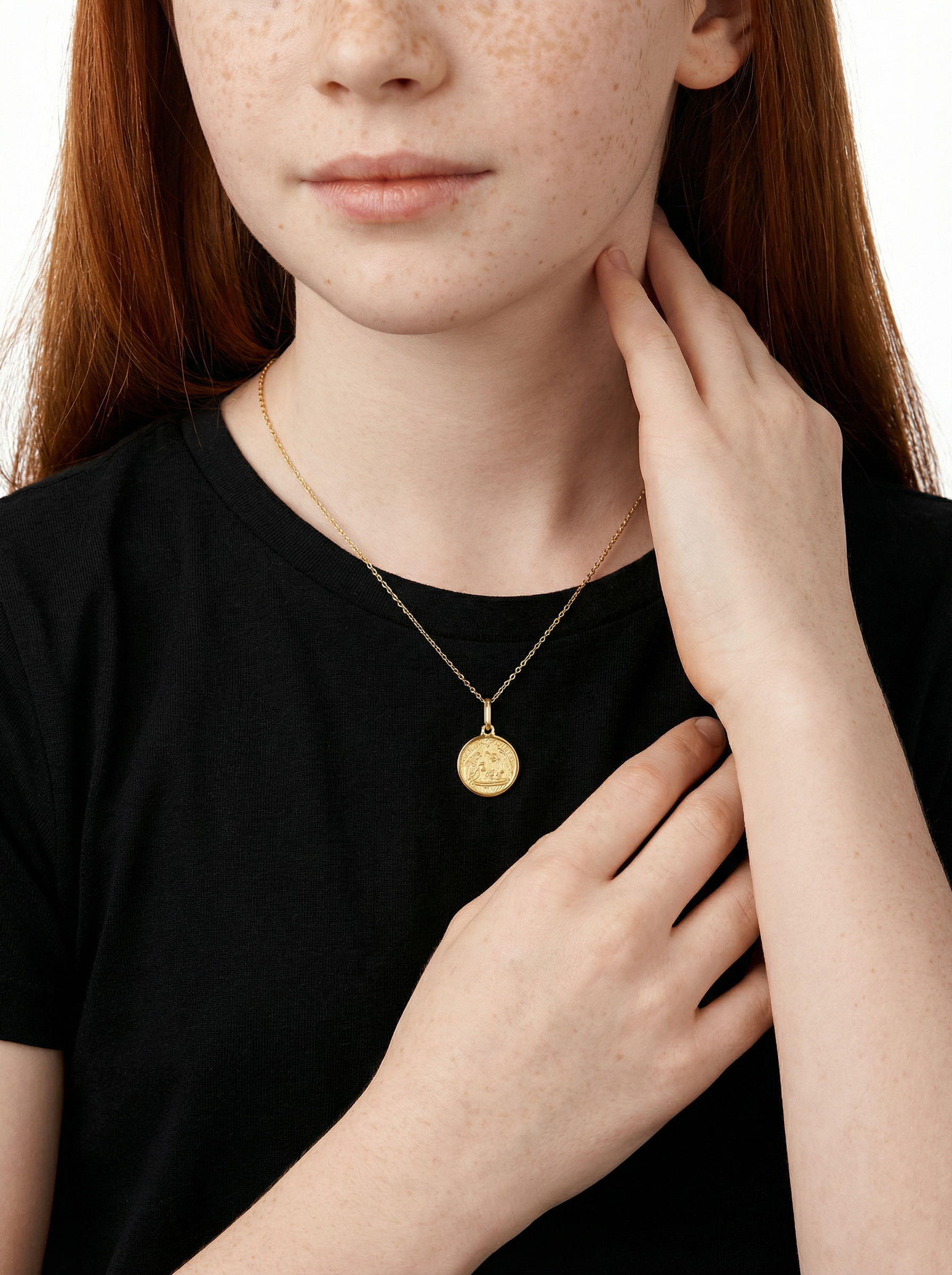 Dije Bautismo Oro Amarillo 14k + Estuche