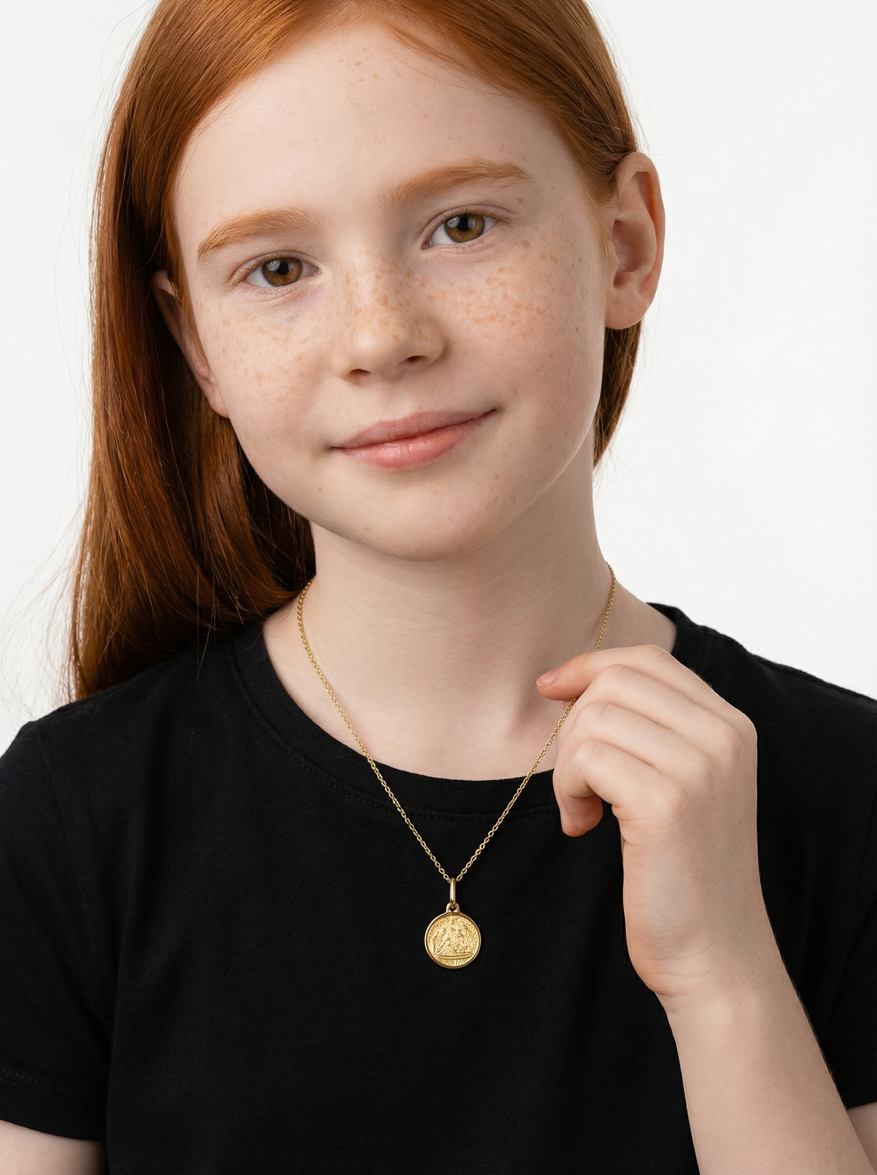 Dije Bautismo Oro Amarillo 14k + Estuche
