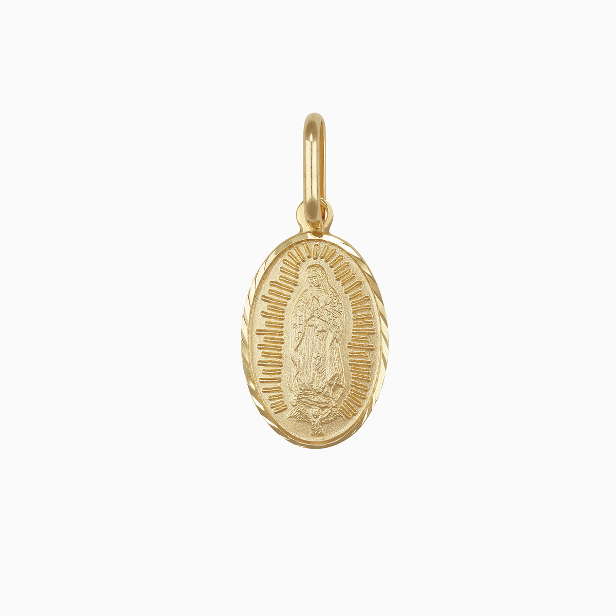 Dije Medalla Ovalada Virgen de Guadalupe Oro Amarillo 14k