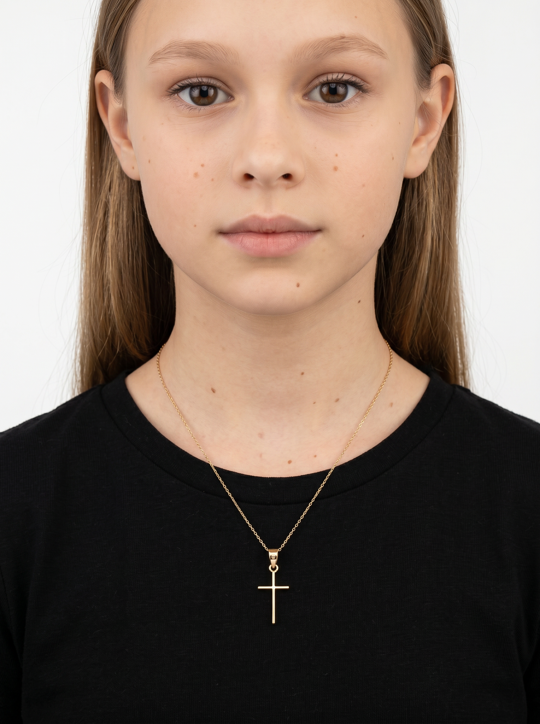 Dije Cruz Ultra Light Oro Amarillo 14k + Estuche