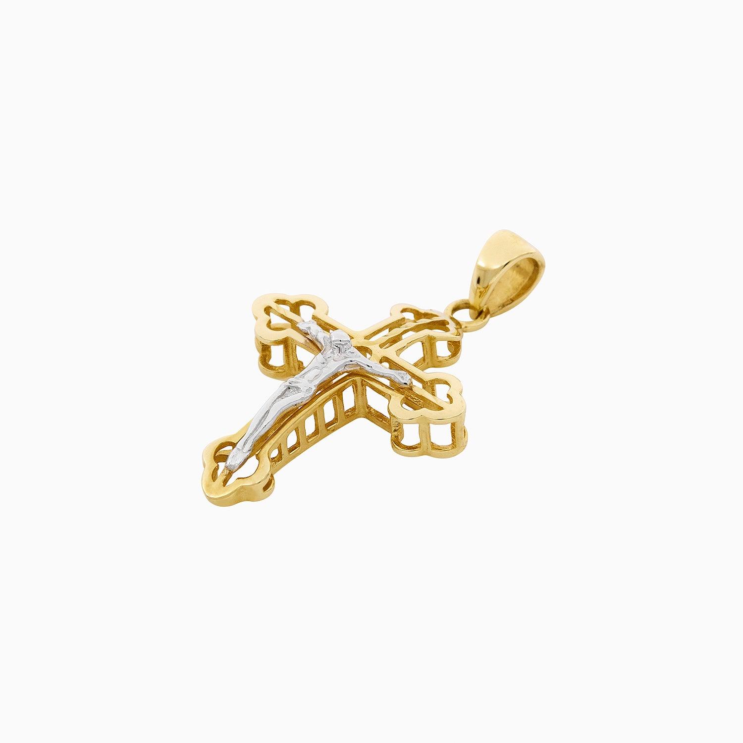 Dije Cruz Ultraligera con Cristo Oro 14k + Estuche