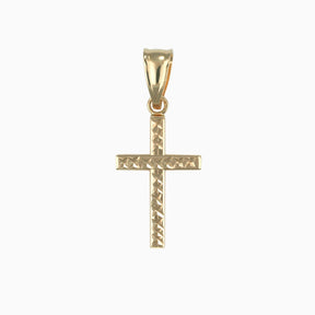 Dije Cruz Ultra Light Diamantado Oro 14k