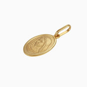 Dije Medalla Ovalada Virgen Oro Amarillo 14k