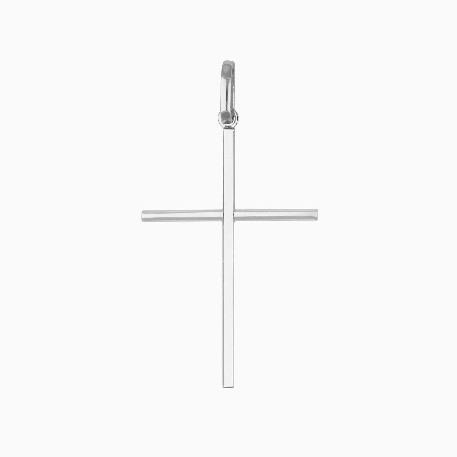 Dije Cruz Ultra Light Oro Blanco 14k