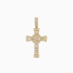 Dije Cruz X Central Oro Amarillo 14k con Diamantes