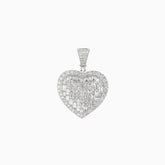 Dije Corazón Oro Blanco 14k con Diamantes