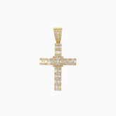 Dije Cruz Cuadro Central Oro Amarillo 14k con Diamantes