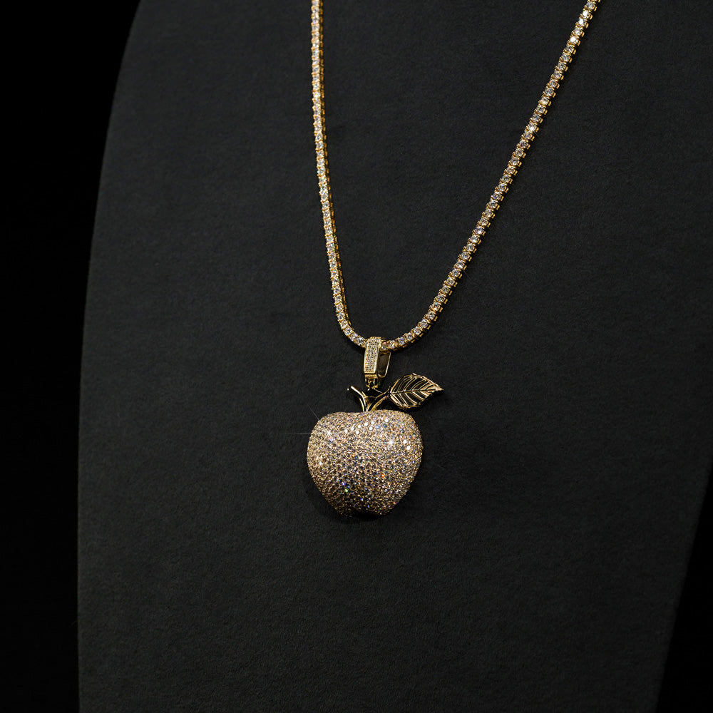 Dije Manzana 14k Oro Amarillo con Diamantes (No incluye cadena)