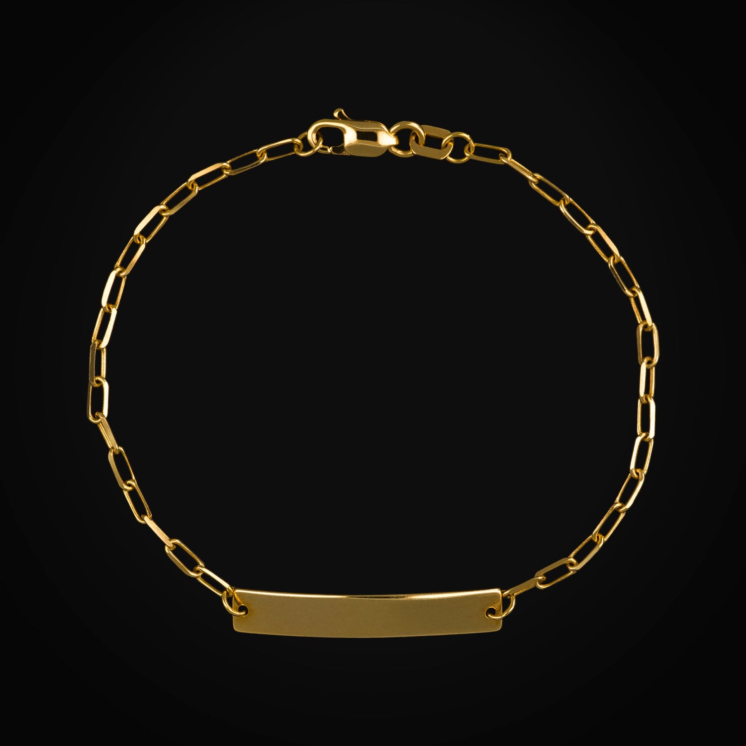 Esclava Lisa Tejido Ancla Broche de Perico 14k Oro Amarillo + Estuche