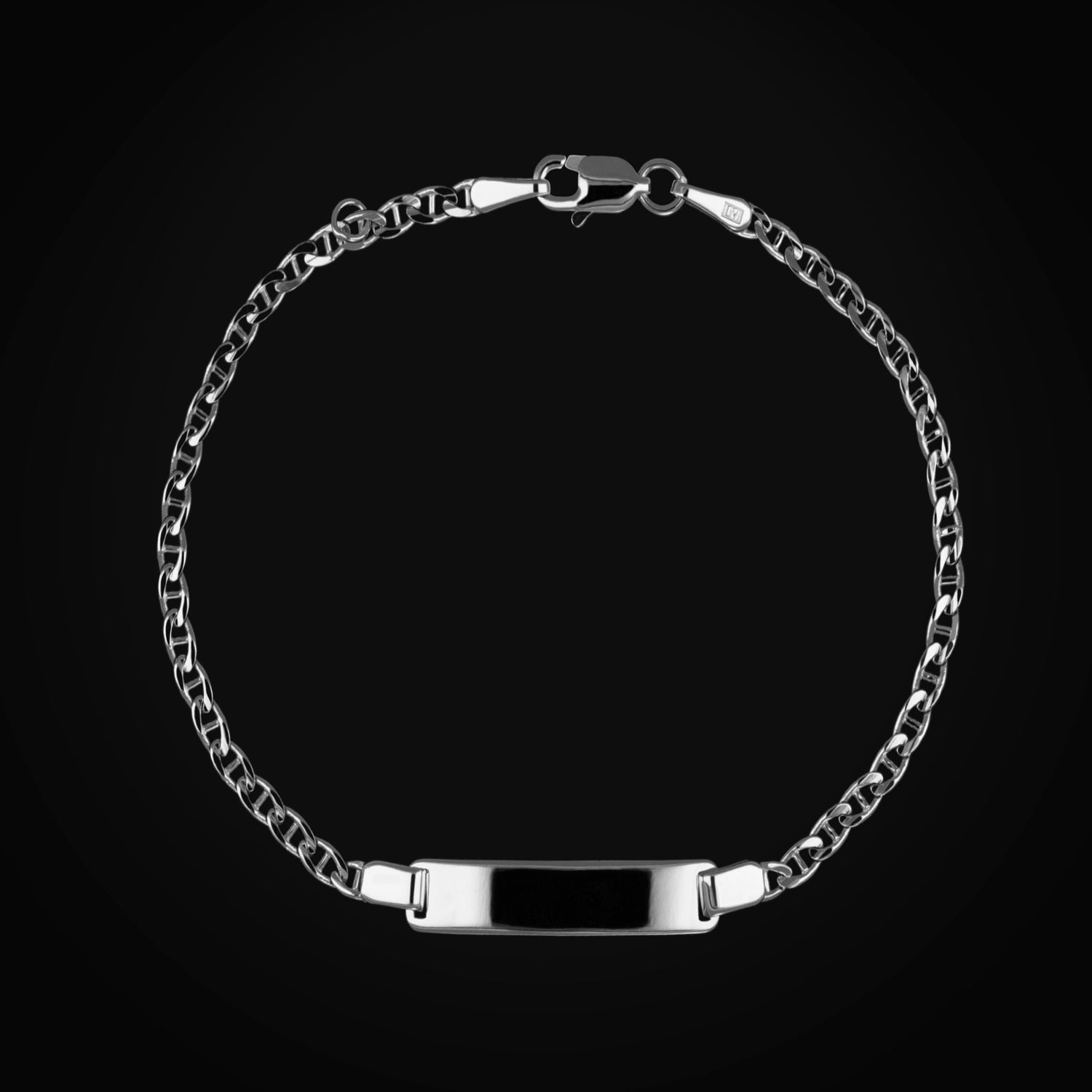 Esclava Lisa Tejido Tipo Cartier Broche de Perico 14k Oro Blanco + Estuche