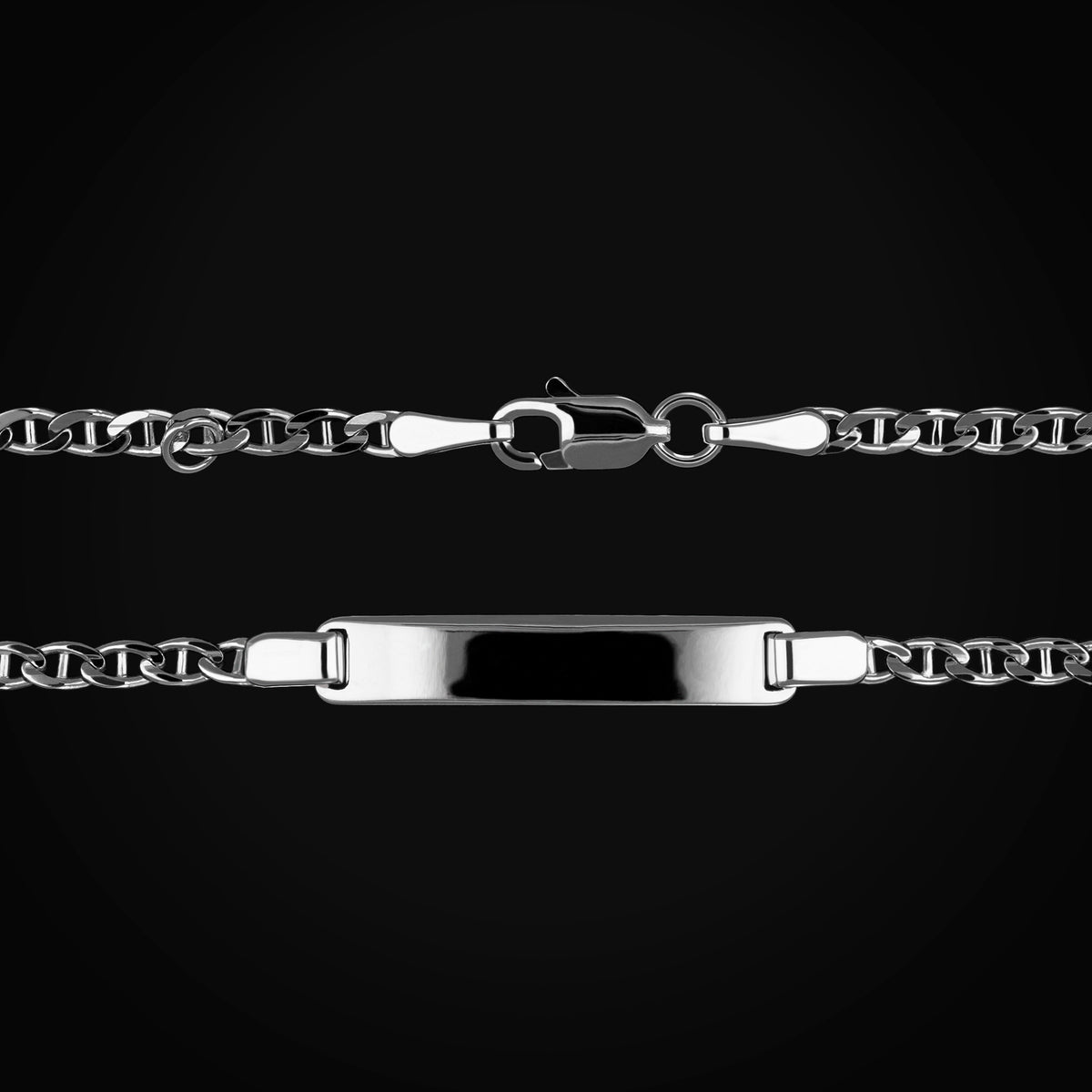 Esclava Lisa Tejido Tipo Cartier Broche de Perico 14k Oro Blanco + Estuche
