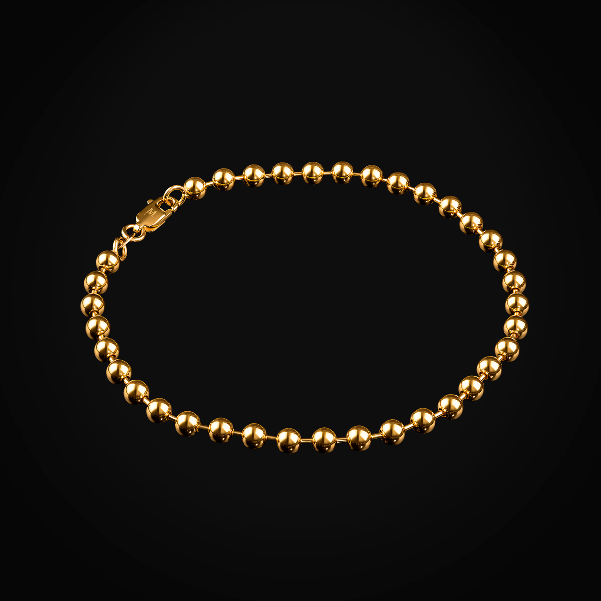 Pulso 14k Tejido Bolitas Oro Amarillo + Estuche
