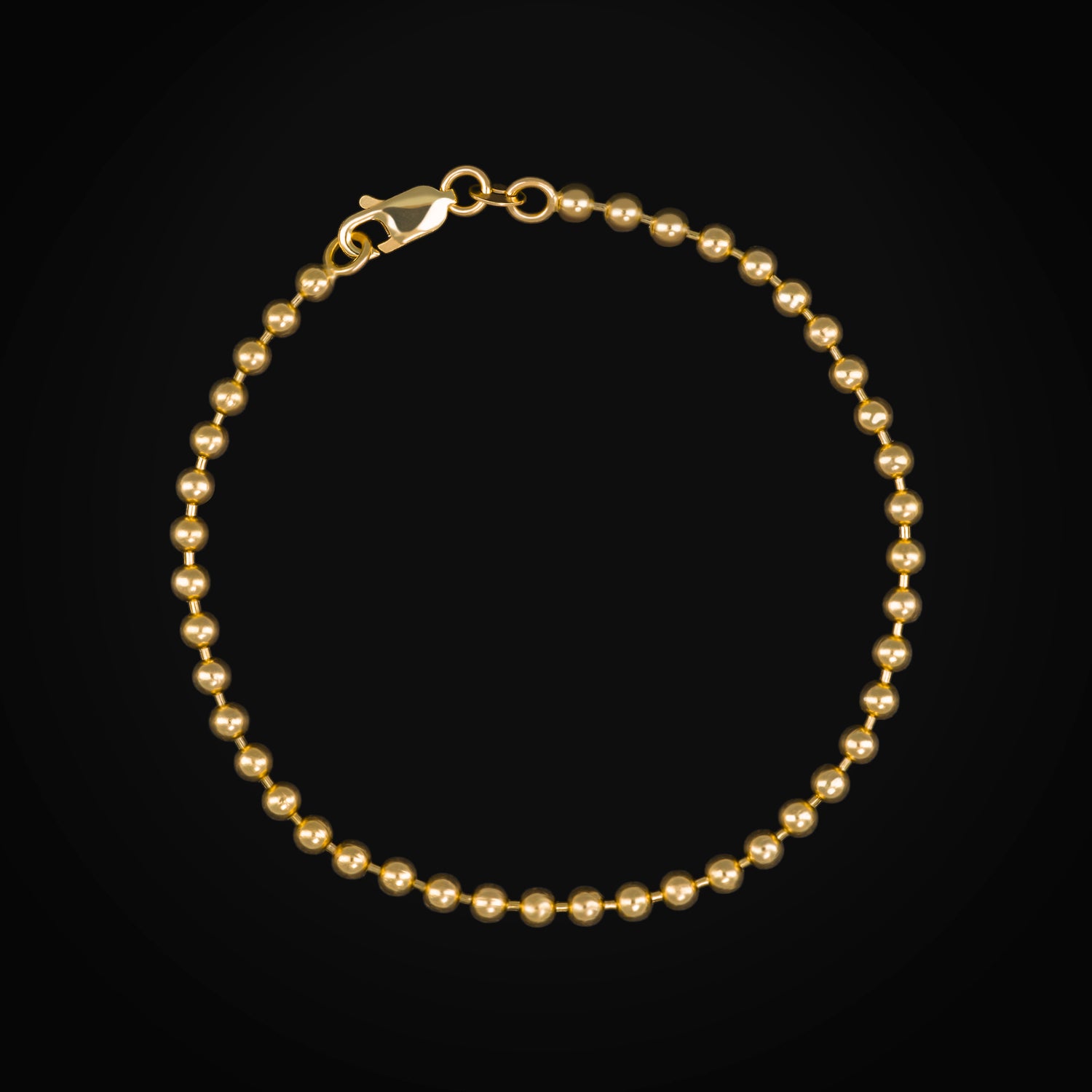 Pulso 14k Tejido Bolitas Oro Amarillo + Estuche