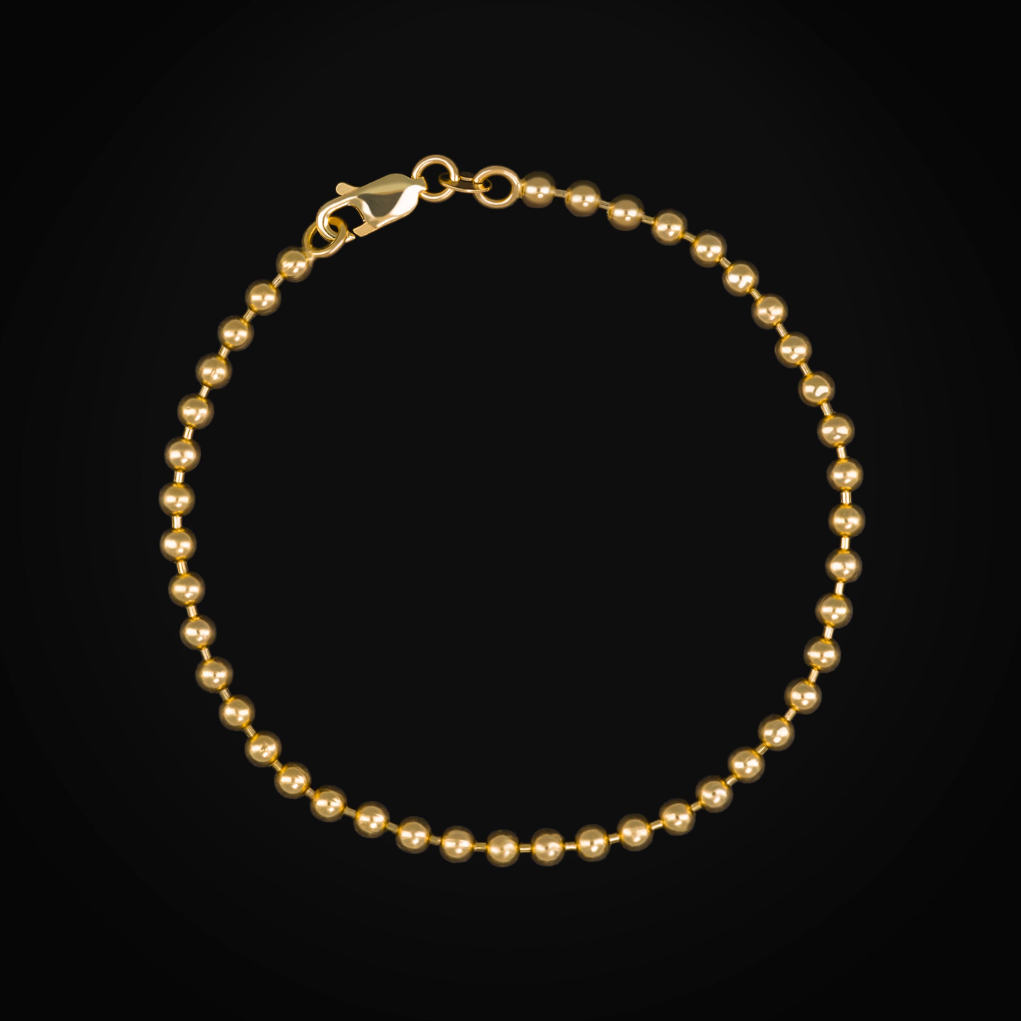 Pulso 14k Tejido Bolitas Oro Amarillo + Estuche