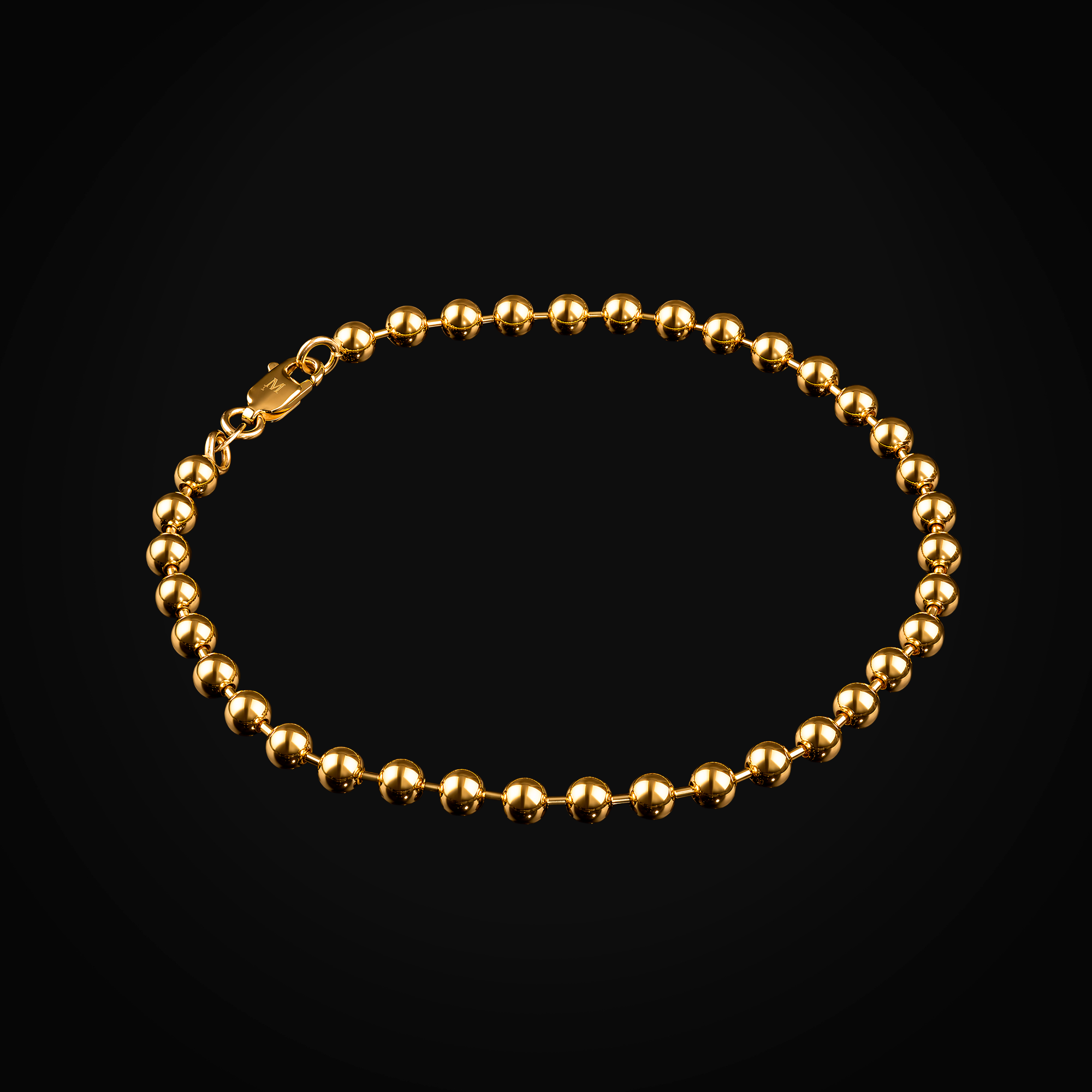 Pulso 14k Tejido Bolitas Oro Amarillo + Estuche