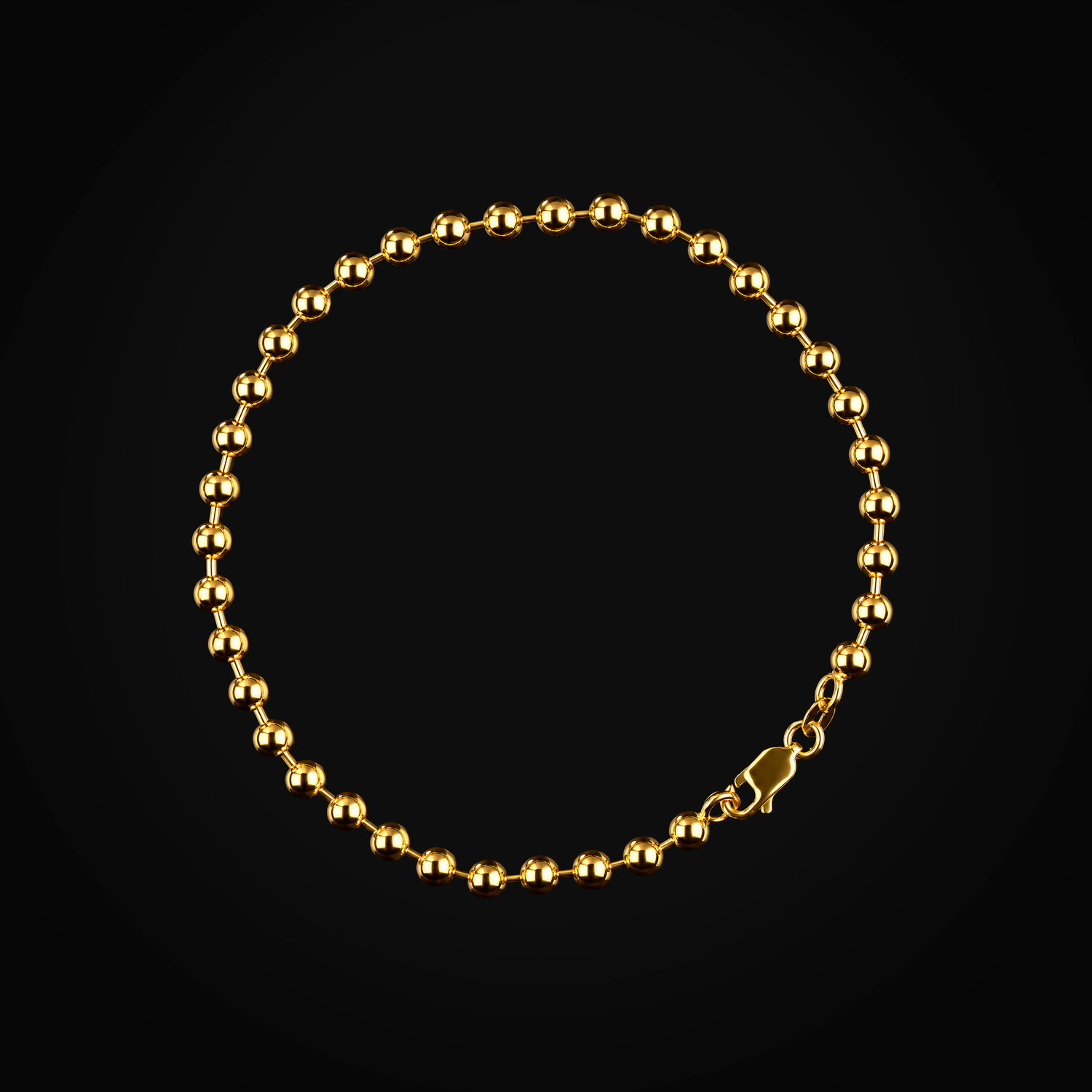 Pulso 14k Tejido Bolitas Oro Amarillo + Estuche