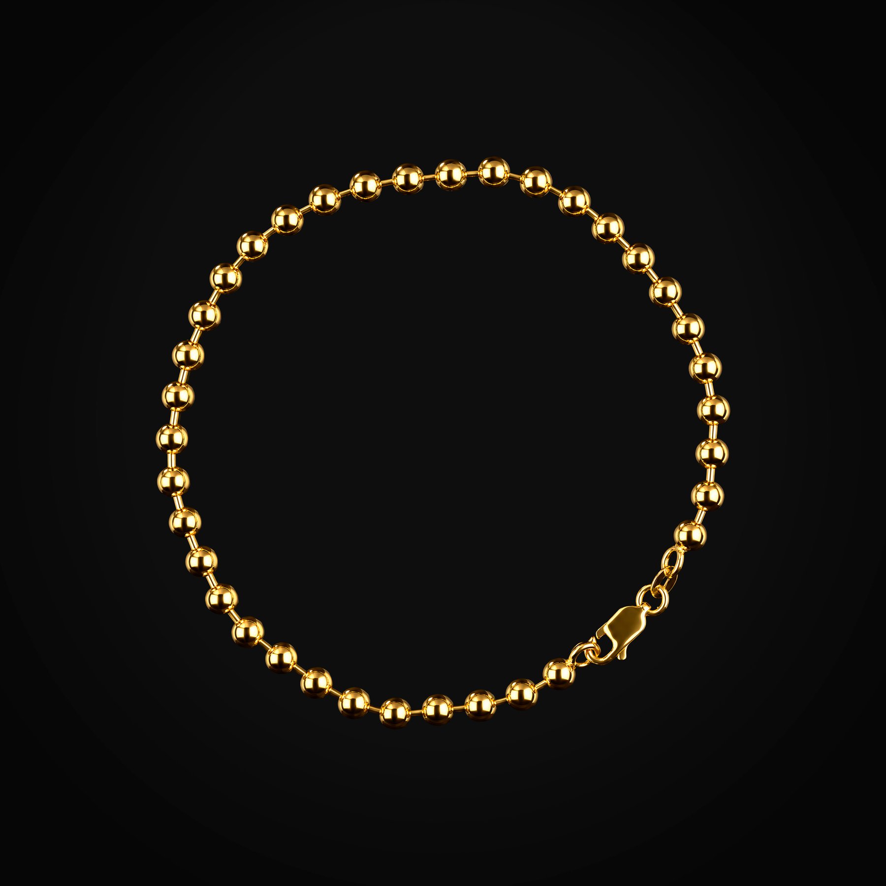 Pulso 14k Tejido Bolitas Oro Amarillo + Estuche
