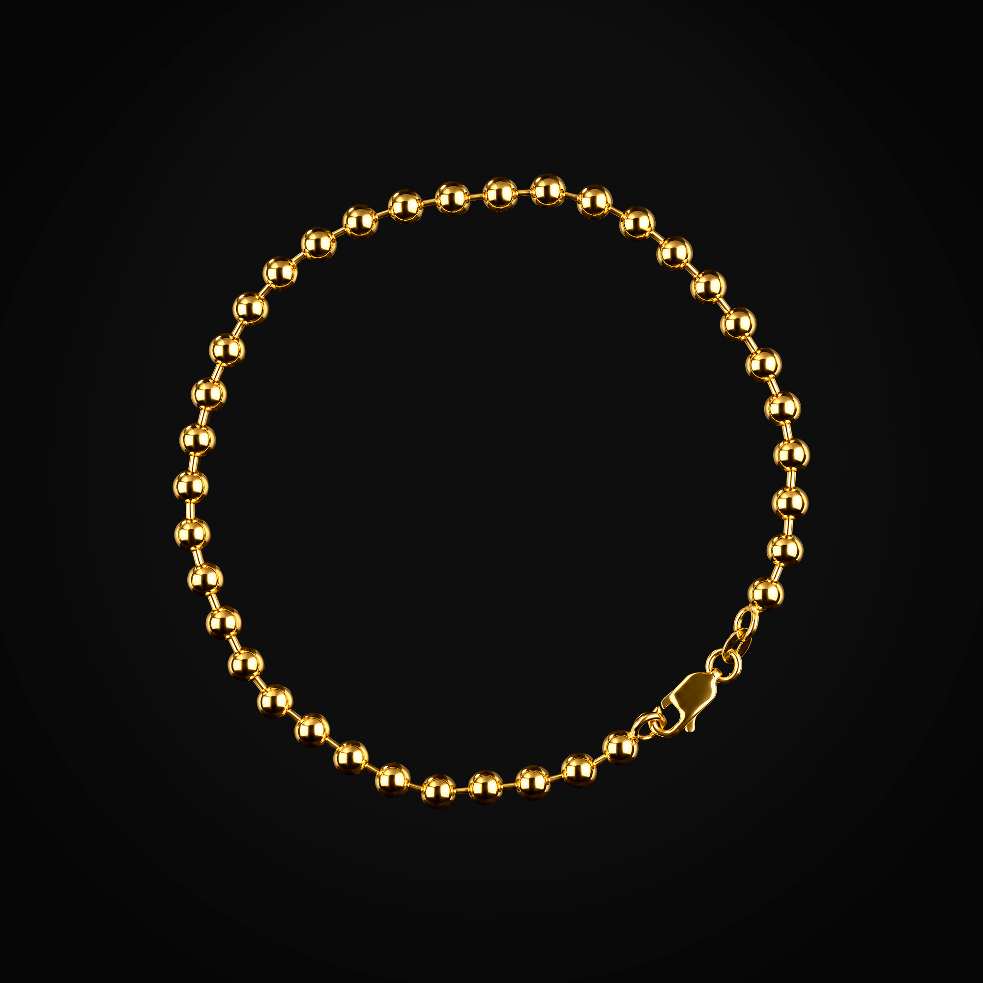 Pulso 14k Tejido Bolitas Oro Amarillo + Estuche