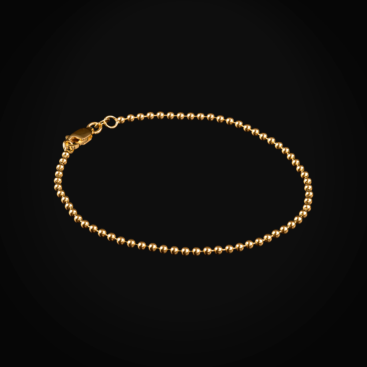 Pulso bolitas semi huecas oro amarillo 14k + Estuche