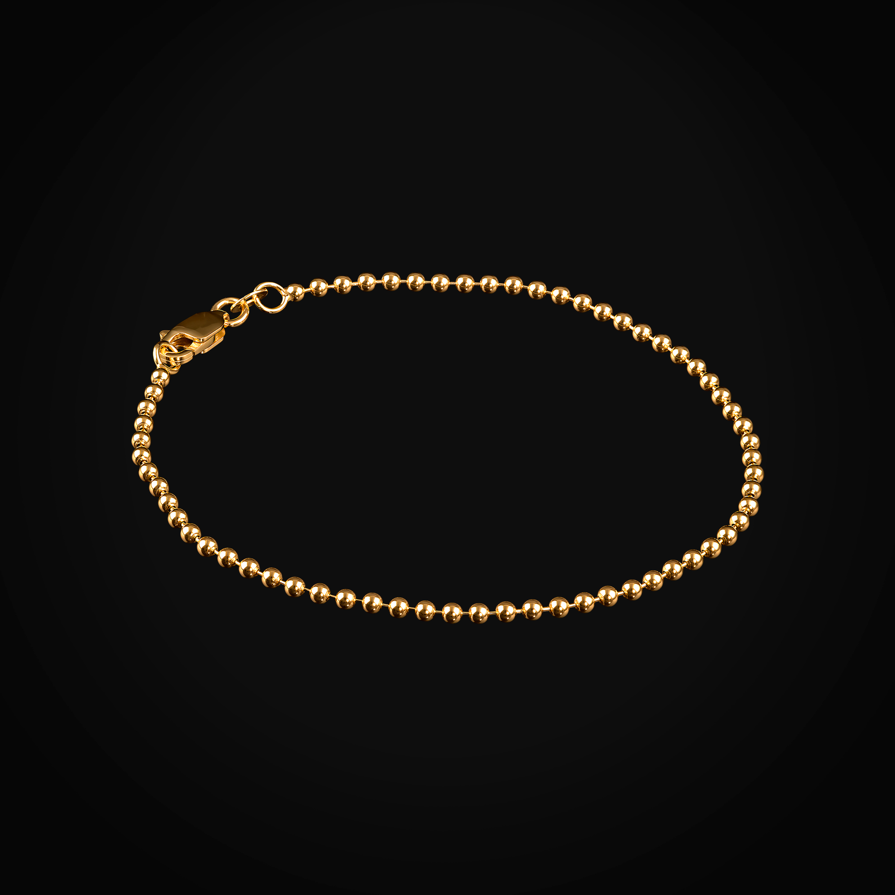 Pulso bolitas semi huecas oro amarillo 14k + Estuche