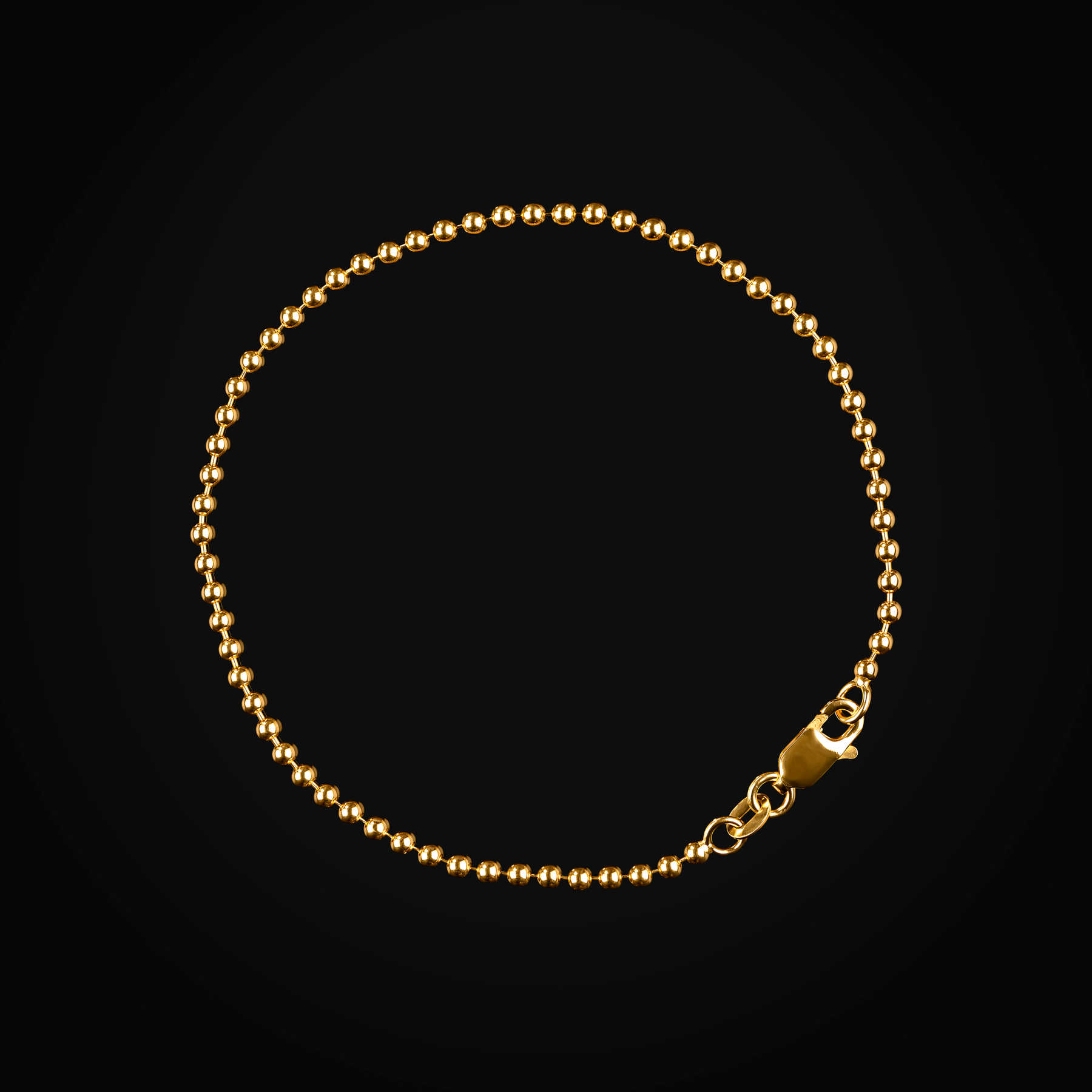 Pulso bolitas semi huecas oro amarillo 14k + Estuche
