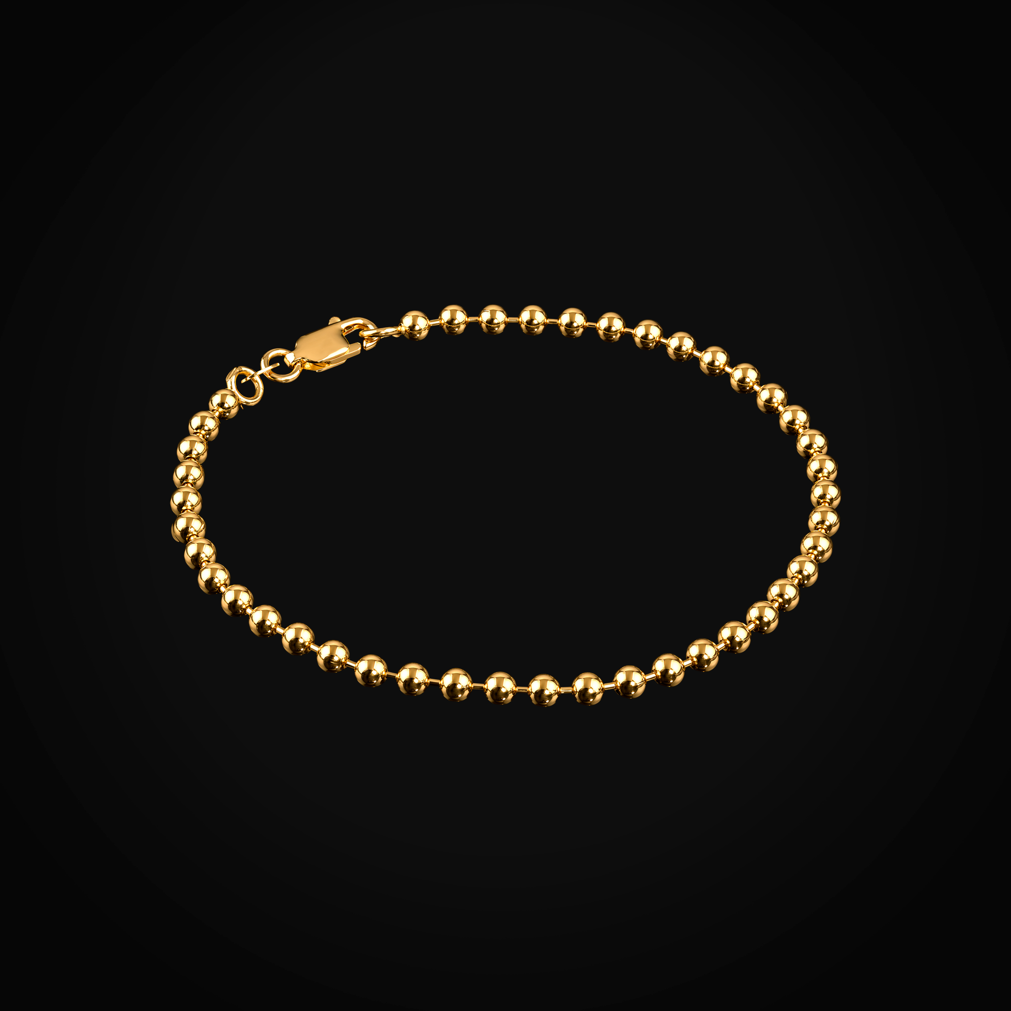 Pulso tejido bolitas oro amarillo 14k + Estuche