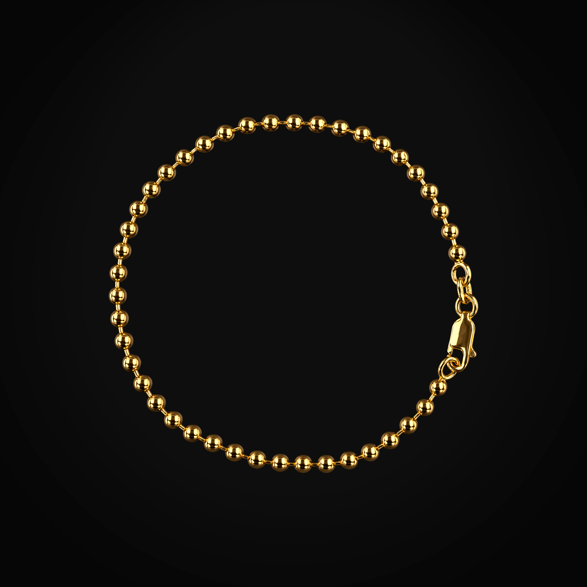 Pulso tejido bolitas oro amarillo 14k + Estuche