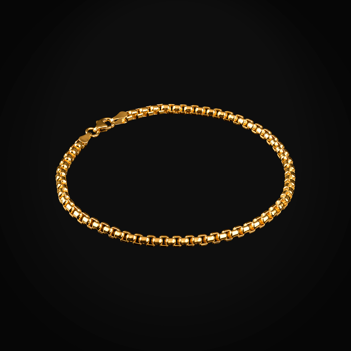 Pulso tejido hollow box oro amarillo 14k + Estuche
