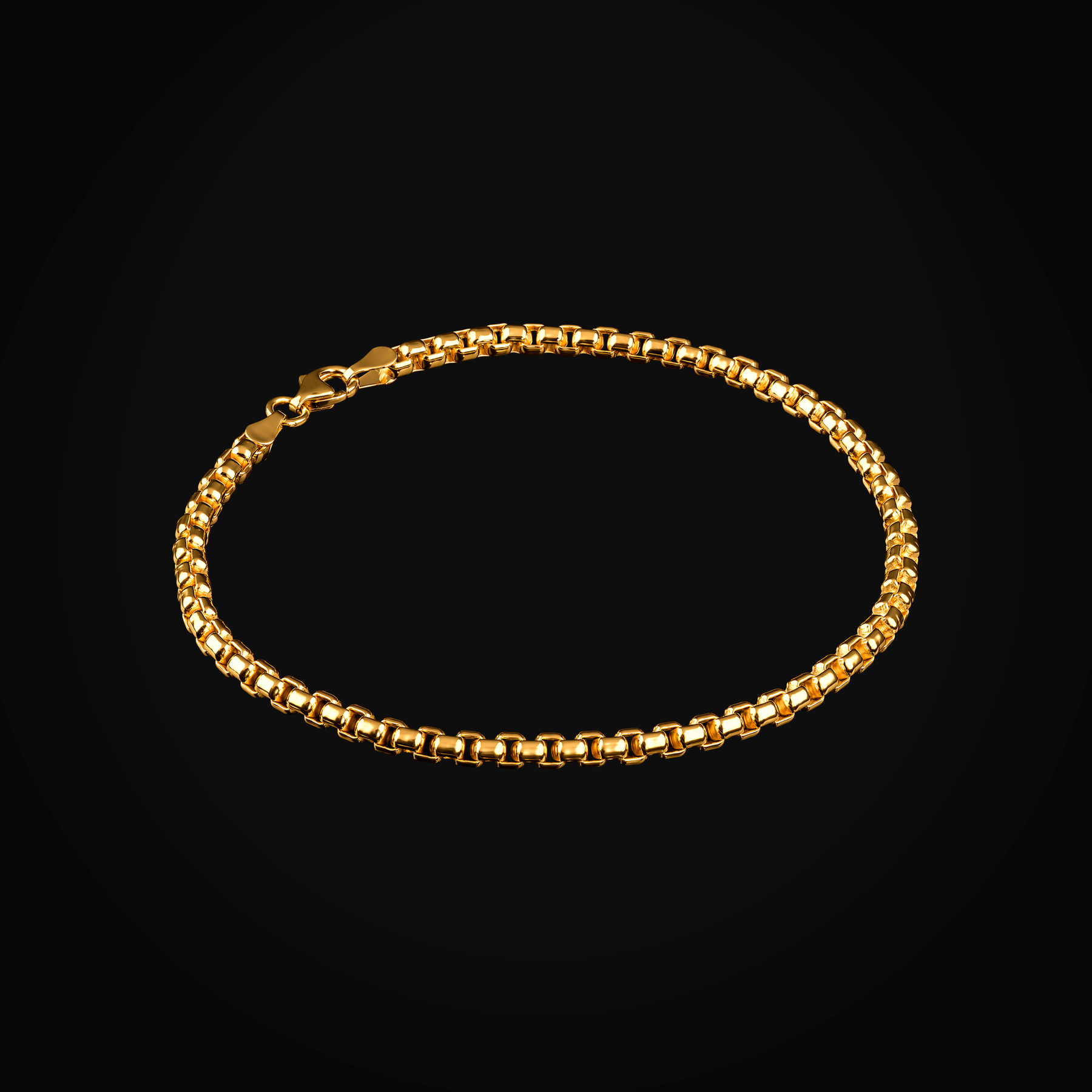Pulso tejido hollow box oro amarillo 14k + Estuche