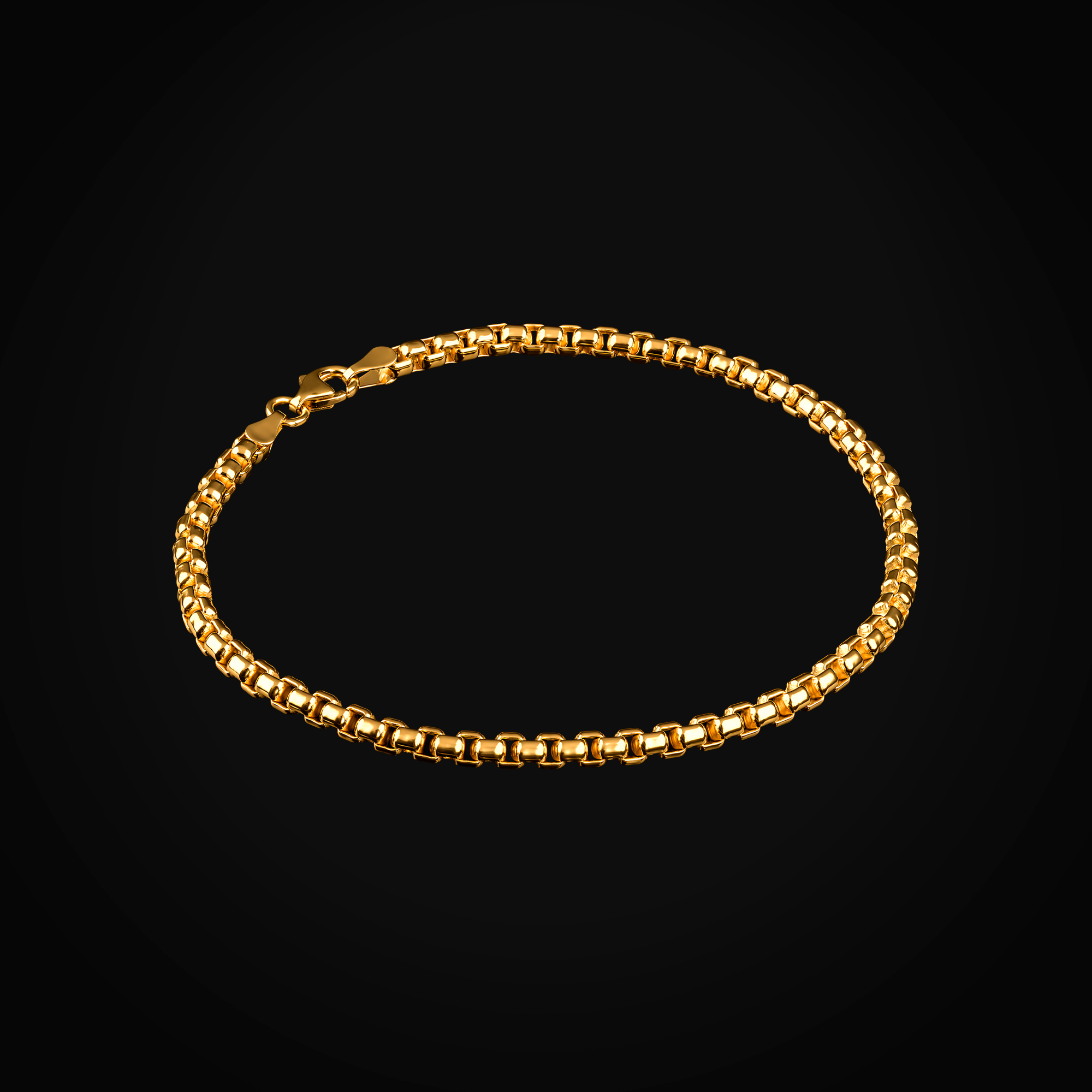 Pulso tejido hollow box oro amarillo 14k + Estuche