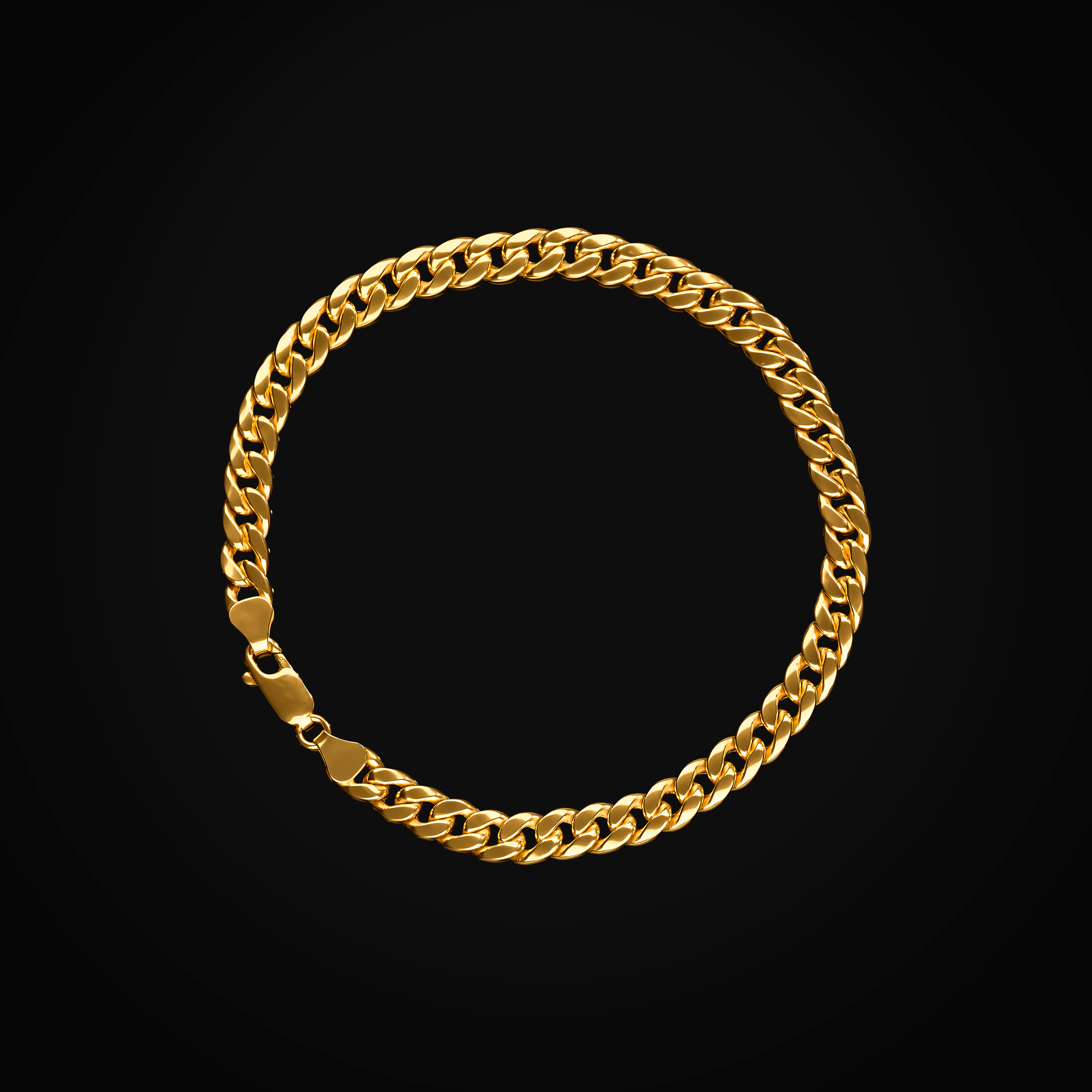 Pulso tejido barbado oro amarillo 14k + Estuche