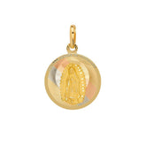 Medalla Católica 14k Redonda Virgen Guadalupe