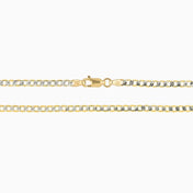 Cadena Oro 14k Unisex Tejido Barbado Diamantado Rodio